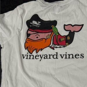 Vineyard Vines White Shirt with Blue Logo boys size 7